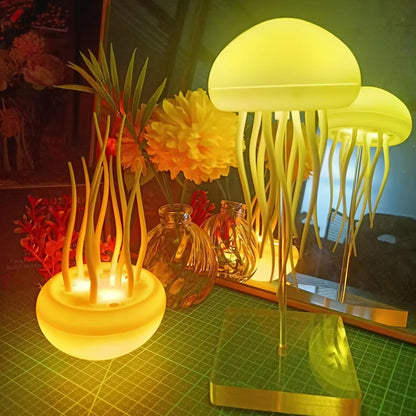 LED Jellyfish Lamp – Color-Changing RGB Voice-Activated Night Light